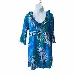 Mud pie leaf printed beach coverup